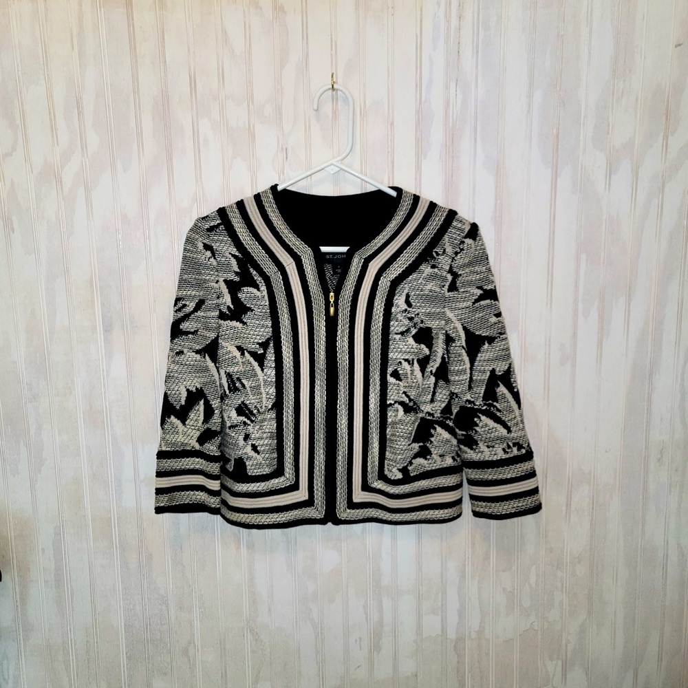 ST John Zip Cardigan B&W size 2
